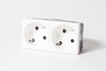 Spl 200003 Розетка электрическая 2х2К+З со шторками, с безвинтовым зажимом