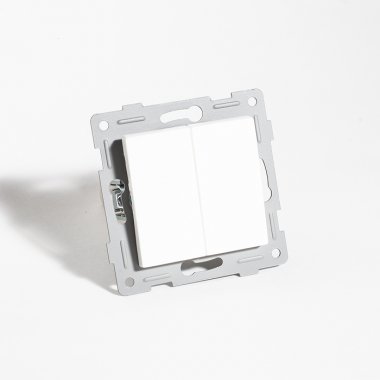 Фотография товара 'Spl 201104 Переключатель двухклавишный, 10А, 220-250V (белый)'