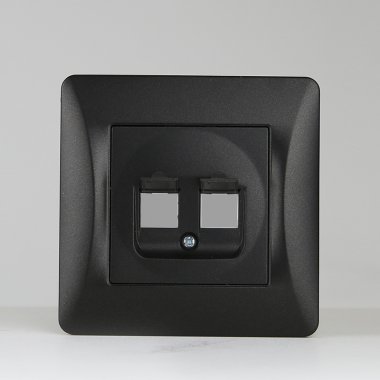 Фотография товара 'Spl 201324 Суппорт информационной розетки под Keystone на 1, 2 порта (антрацит)'