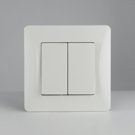 Фотография товара 'Spl 201102 Выключатель двухклавишный, 10А, 220-250V (белый)'