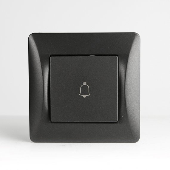 Фотография товара 'Spl 201126 Выключатель самовозвратный звонкового типа, 10А, 220-250V (антрацит)'