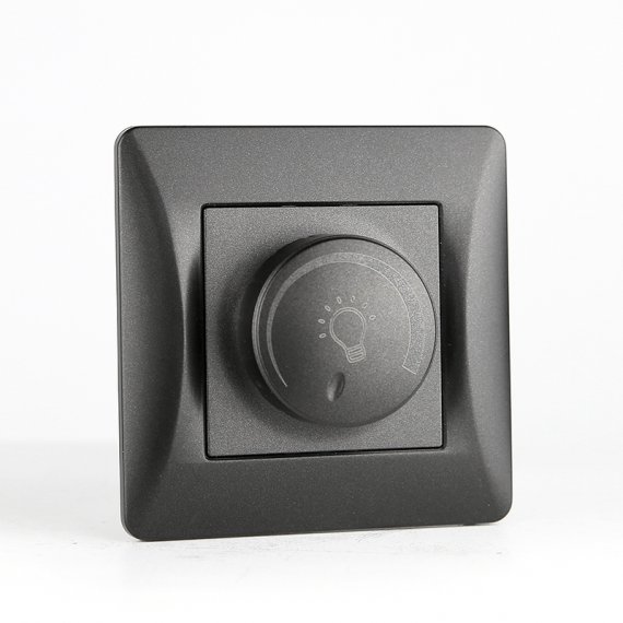 Фотография товара 'Spl 201162 Светорегулятор поворотный (диммер) 125-250V, 200W (антрацит)'