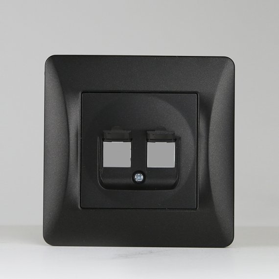 Фотография товара 'Spl 201324 Суппорт информационной розетки под Keystone на 1, 2 порта (антрацит)'