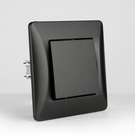 Фотография товара 'Spl 201128 Переключатель одноклавишный перекрестный (антрацит)'