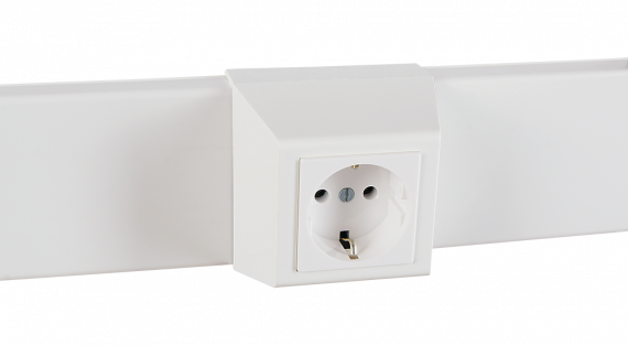 Фотография товара 'Spl 075007S Суппорт с рамкой 1 пост (45х45) на профиль для кабельного канала 75х20'